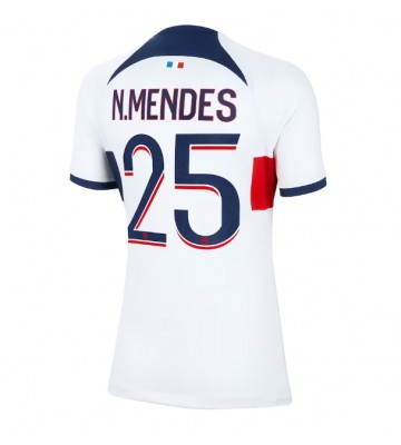 Paris Saint-Germain Nuno Mendes #25 Koszulka Wyjazdowych Kobiety 2023-24 Krótki Rękaw